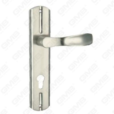 Tirador de la manija de la puerta Herrajes para puertas de madera Manija de la cerradura de la manija de la puerta en la placa para la cerradura de embutir de aleación de zinc o manija de la placa de la puerta de acero (L829-Z56-K)