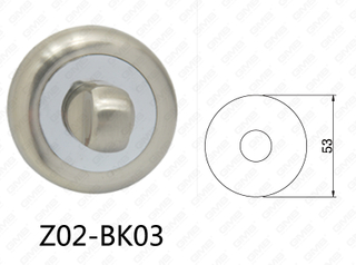 Zamak aleación de zinc manija de puerta de aluminio escudo redondo (Z01-BK03)