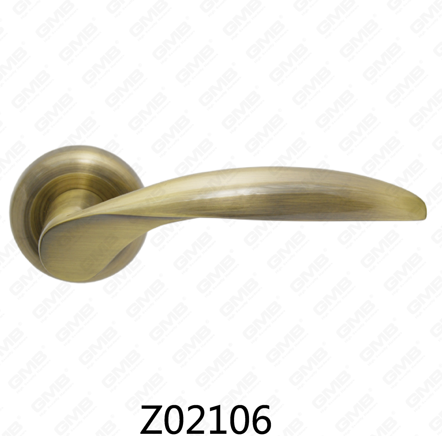 Asa de puerta de roseta de aluminio de aleación de zinc Zamak con roseta redonda (Z02106)