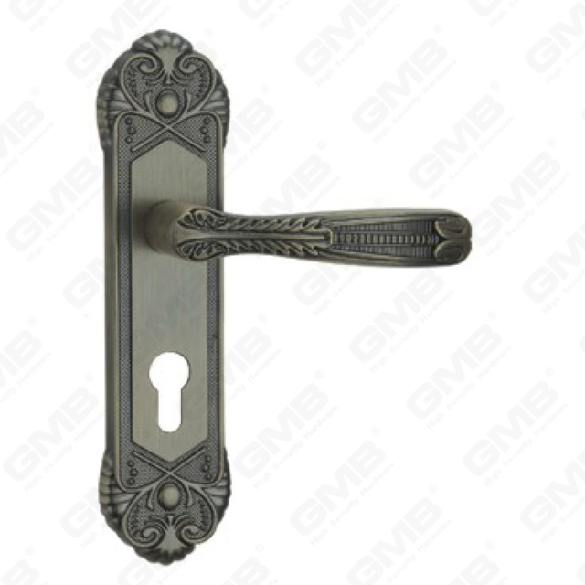 Tirador de la manija de la puerta Herrajes para puertas de madera Manija de la cerradura de la manija de la puerta en la placa para la cerradura de embutir de aleación de zinc o manija de la placa de la puerta de acero (CM598-C35-DAB)