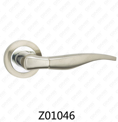 Manija de puerta de roseta de aluminio de aleación de zinc Zamak con roseta redonda (Z01046)