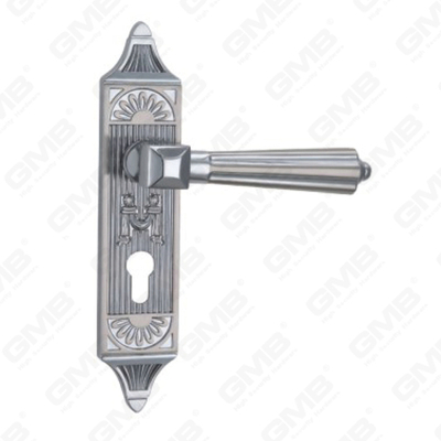 Tirador de la manija de la puerta Herrajes para puertas de madera Manija de la cerradura de la manija de la puerta en la placa para la cerradura de embutir de aleación de zinc o manija de la placa de la puerta de acero (CM751-C117-KC)