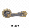 Manija de puerta de roseta de aluminio de aleación de zinc Zamak con roseta redonda (Z15187)