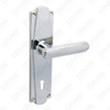 Manija de la puerta Pulga de la puerta de madera Manija de mando de la puerta de la puerta en el plato para el bloque de mortaja por aleación de zinc o mango de placa de puerta de acero (693ld)