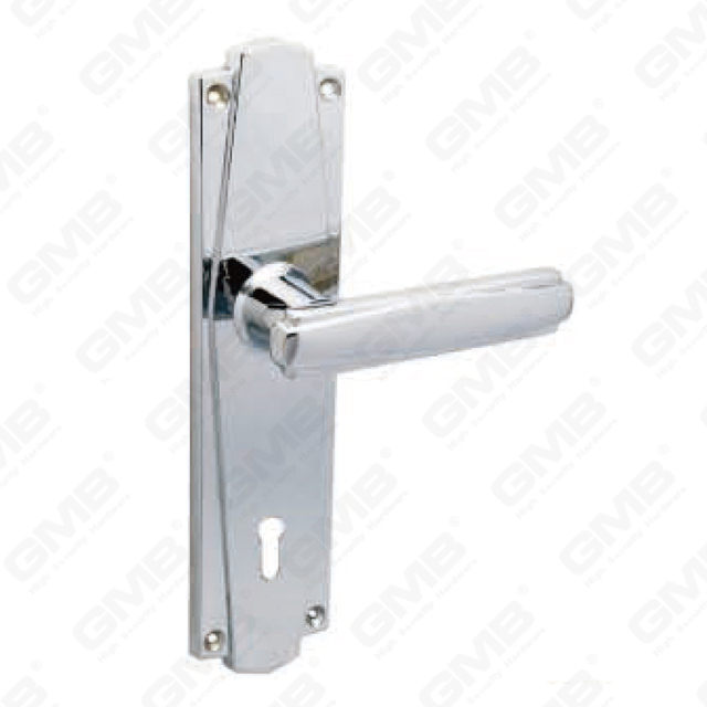 Manija de la puerta Pulga de la puerta de madera Manija de mando de la puerta de la puerta en el plato para el bloque de mortaja por aleación de zinc o mango de placa de puerta de acero (693ld)