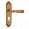 Manija de la puerta Pulga de la puerta de madera Hardware Manija de la puerta de la puerta en el plato para el bloque de mortaja por aleación de zinc o mango de placa de puerta de acero (CM577-C42-DYB)