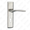 Manija de la puerta Tirador de la puerta de madera Manija de la cerradura de la manija de la puerta en la placa para la cerradura de embutir de aleación de zinc o manija de la placa de la puerta de acero (ZM84050-K)