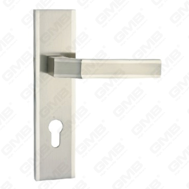 Tirador de la manija de la puerta Herrajes para puertas de madera Manija de la cerradura de la manija de la puerta en la placa para la cerradura de embutir de aleación de zinc o manija de la placa de la puerta de acero (ZM80802-K)