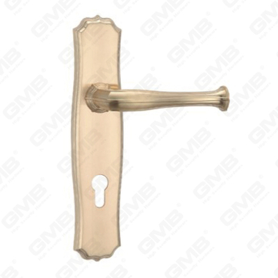 Manija de la puerta Tirador de la puerta de madera Manija de la cerradura de la manija de la puerta en la placa para la cerradura de embutir por aleación de zinc o manija de la placa de la puerta de acero (ZL967-C115-GSB)