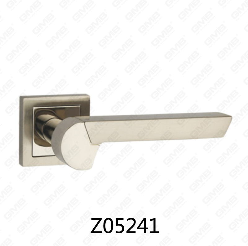 Manija de puerta de roseta de aluminio de aleación de zinc Zamak con roseta redonda (Z05241)