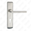 Tirador de la manija de la puerta Herrajes para puertas de madera Manija de la cerradura de la manija de la puerta en la placa para la cerradura de embutir de aleación de zinc o manija de la placa de la puerta de acero (ZM83848-K)
