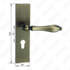 Manija de la puerta Tirador de la puerta de madera Manija de la cerradura de la manija de la puerta en la placa para la cerradura de embutir por aleación de zinc o manija de la placa de la puerta de acero (ZM581-E02-DAB)