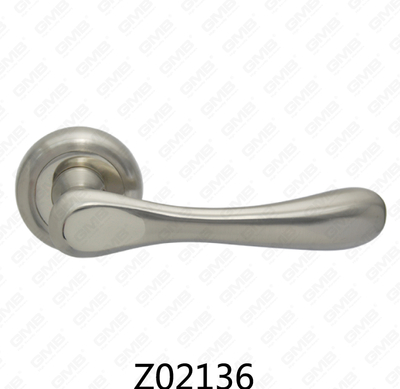 Manija de puerta de roseta de aluminio de aleación de zinc Zamak con roseta redonda (Z02136)