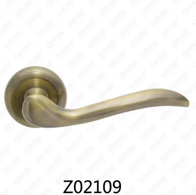 Manija de puerta de roseta de aluminio de aleación de zinc Zamak con roseta redonda (Z02109)