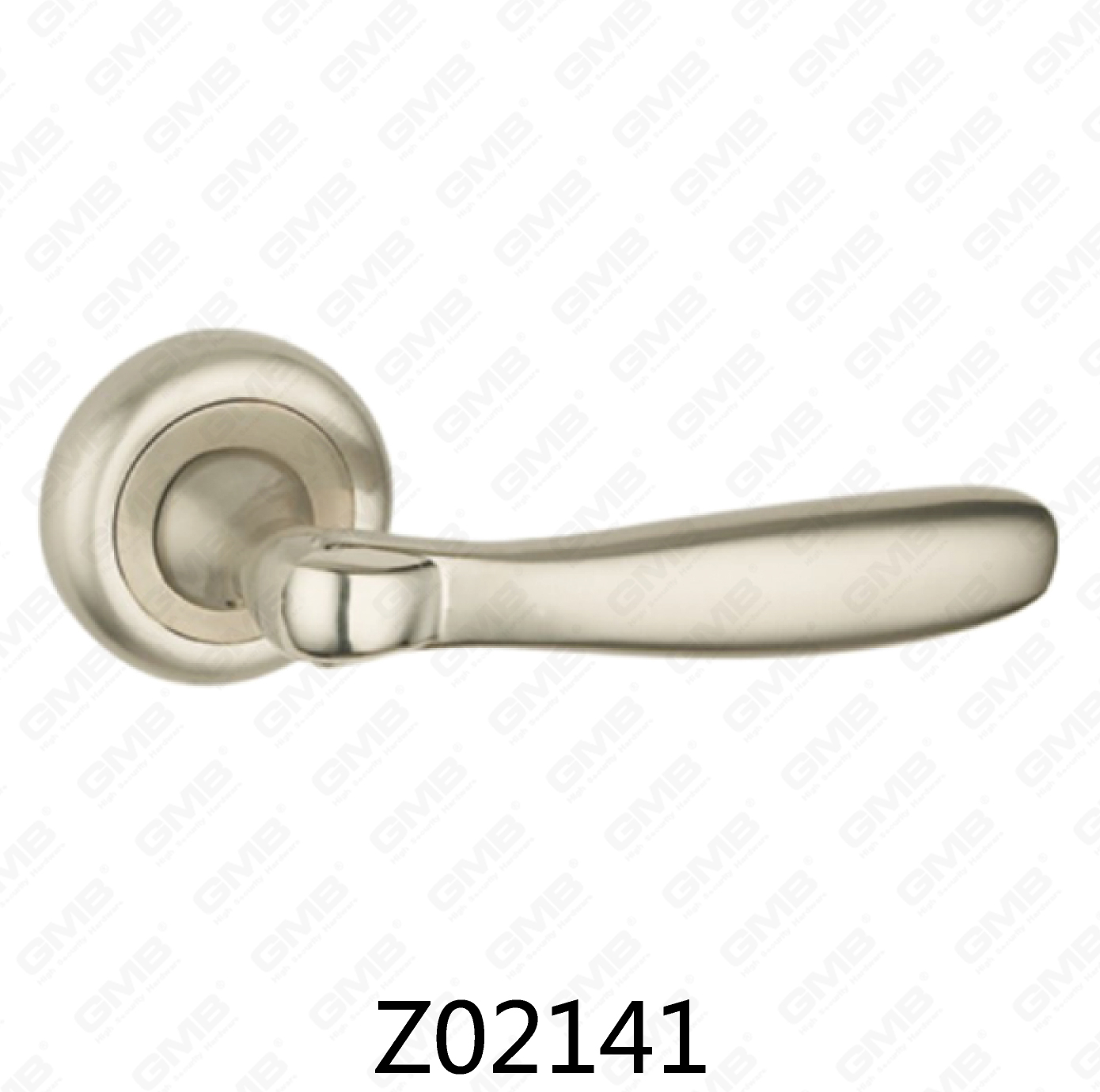 Manija de puerta de roseta de aluminio de aleación de zinc Zamak con roseta redonda (Z02141)