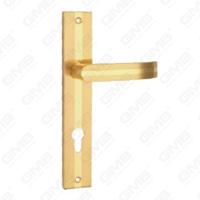 Manija de la puerta Tirador de la puerta de madera Manija de la cerradura Manija de la puerta en la placa para la cerradura de embutir por aleación de zinc o manija de la placa de la puerta de acero (73-H220-GSB y GPB)