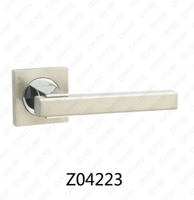 Manija de puerta de roseta de aluminio de aleación de zinc Zamak con roseta redonda (Z04223)