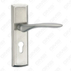 Manija de la puerta Tirador de la puerta de madera Manija de la cerradura de la manija de la puerta en la placa para la cerradura de embutir de aleación de zinc o manija de la placa de la puerta de acero (ZM64050-K)