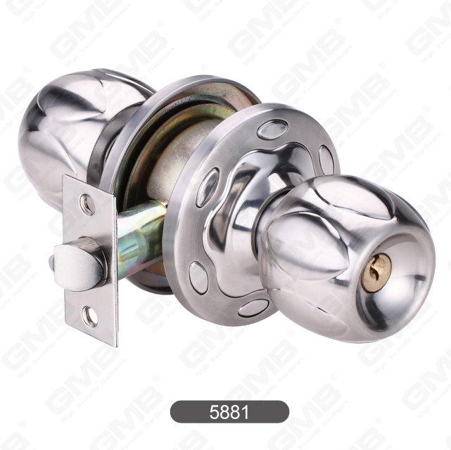 Lock de bola de seguridad con llave de zinc de zinc cilíndrica cerradura de la puerta de la perilla [5881]