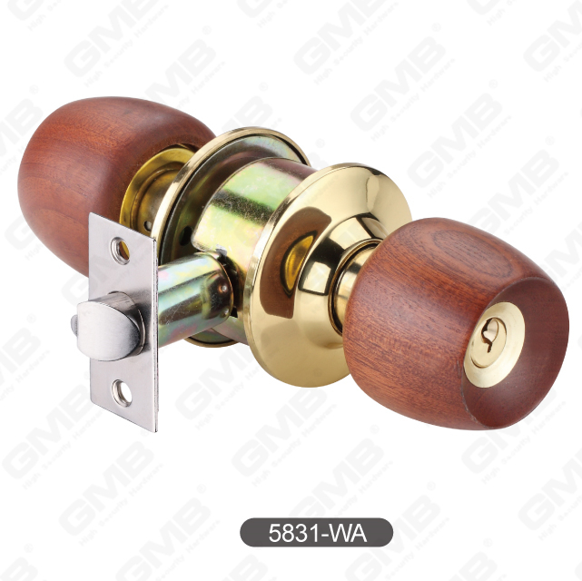 Bola de seguridad Bola de madera Bloque de madera Lock de la puerta cilíndrica de la perilla [5831-WA]