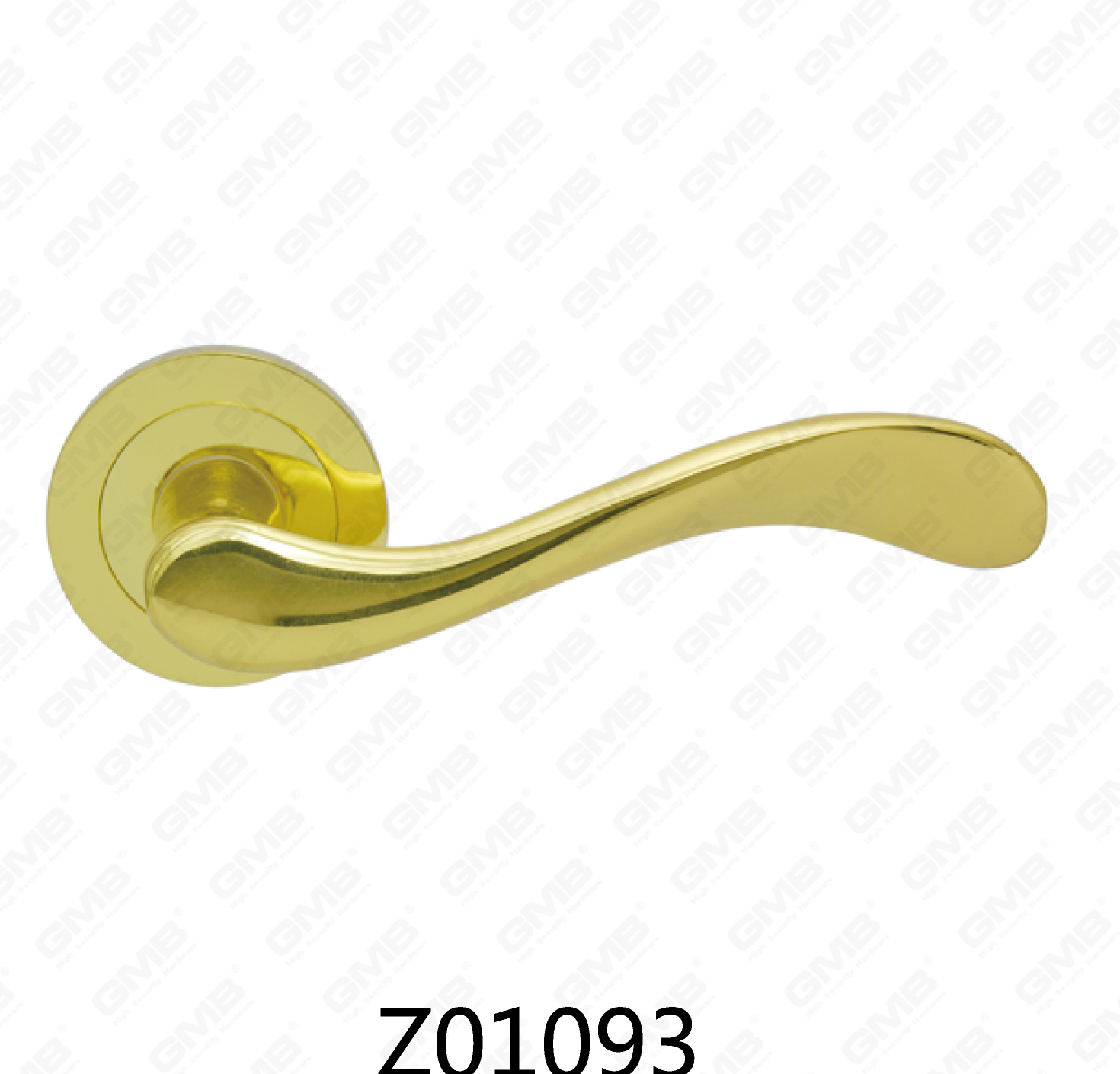 Manija de puerta de roseta de aluminio de aleación de zinc Zamak con roseta redonda (Z01093)