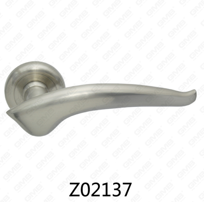 Manija de puerta de roseta de aluminio de aleación de zinc Zamak con roseta redonda (Z02137)