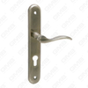 Manija de la puerta Pulga de la puerta de madera Manija de mando de la puerta de la puerta en el plato para la mortaja de mortaja por aleación de zinc o mango de placa de puerta de acero (61579)