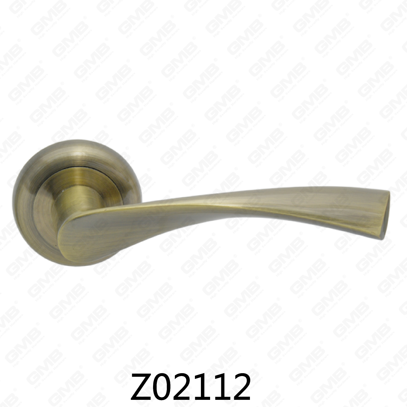 Manija de puerta de roseta de aluminio de aleación de zinc Zamak con roseta redonda (Z02112)