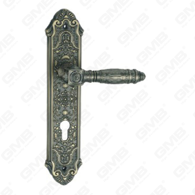 Manija de la puerta Pulga de la puerta de madera Hardware Manija de la puerta de la puerta en el plato para el bloque de mortaja por aleación de zinc o mango de placa de puerta de acero (ZL919-E08-DAB)