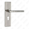 Manija de la puerta Tirador de la puerta de madera Manija de la cerradura Manija de la puerta en la placa para la cerradura de embutir por aleación de zinc o manija de la placa de la puerta de acero (CM581-C25-K)