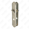 Manijas de latón Herrajes para puertas de madera Manija Manija de puerta de bloqueo en la placa para cerradura de embutir (B-Y6610-SC)