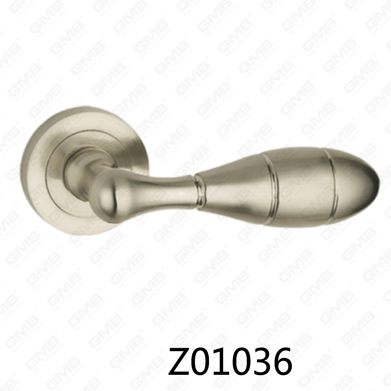 Rosetón de aluminio de aleación de zinc Zamak Manija de puerta con roseta redonda (Z01036)