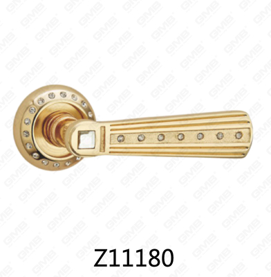 Tirador de puerta de roseta de aluminio de aleación de zinc Zamak con roseta redonda (Z11180)