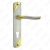 Tirador de la manija de la puerta Herrajes para puertas de madera Manija de la cerradura de la manija de la puerta en la placa para la cerradura de mortaja de aleación de zinc o manija de la placa de la puerta de acero (L840-H175-SN&GP)