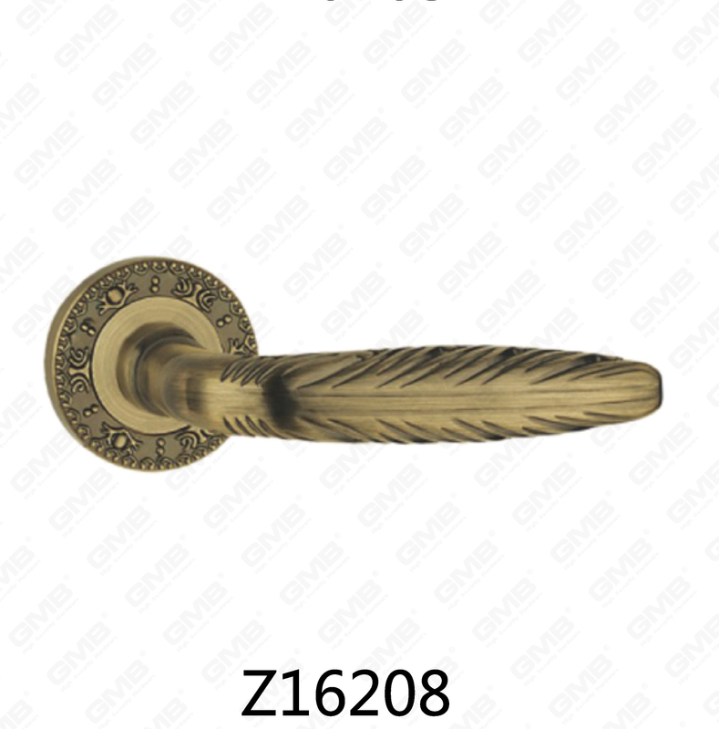 Manija de puerta de roseta de aluminio de aleación de zinc Zamak con roseta redonda (Z16208)