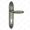 Tirador de la manija de la puerta Herrajes para puertas de madera Manija de la cerradura de la manija de la puerta en la placa para la cerradura de embutir de aleación de zinc o manija de la placa de la puerta de acero (L861-RA16-AB)