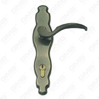 Manija de la puerta Tire de la puerta de la puerta de madera Manija de la puerta de la puerta en el plato para el bloque de mortaja por aleación de zinc o mango de placa de puerta de acero (86-07-AB)