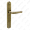 Manija de la puerta Tire de la puerta de madera Manija de la manija de la puerta de la puerta en el plato para el bloqueo de mortaja por aleación de zinc o mango de placa de puerta de acero (0364)